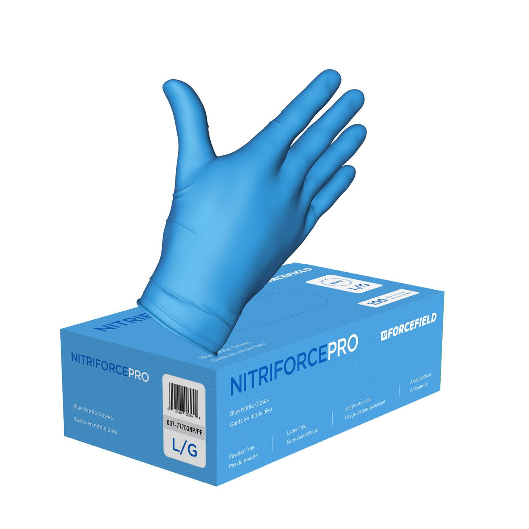 FORCEFIELD 007-77701NP/PF Nitriforce Pro Nitrile Textured Disposable Gloves, 1000/Case