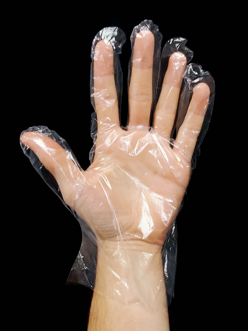 007-02226 Transparent Disposable PE (Polyethylene) Food Prep Gloves, 10000/Case